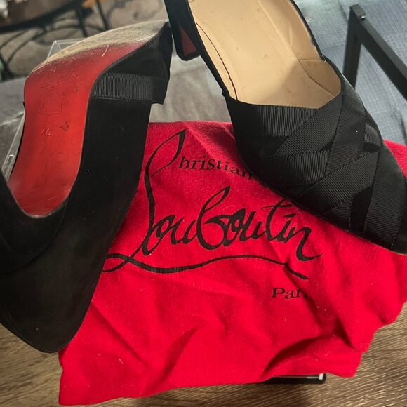 Christian Louboutin Black Suede Pumps US 10 (40) - Picture 1 of 6